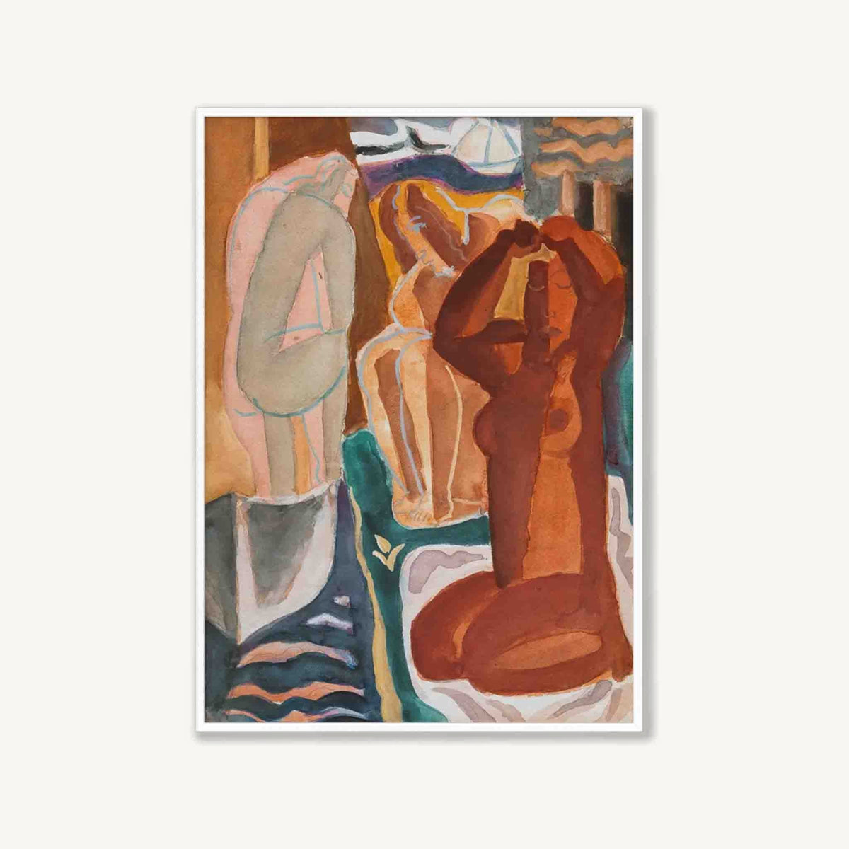 Figurative Women in Matte White Frame | Atollo Printshop