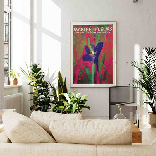 Marché Aux Fleurs by Michel Quarez Framed Art Print | Atollo Printshop
