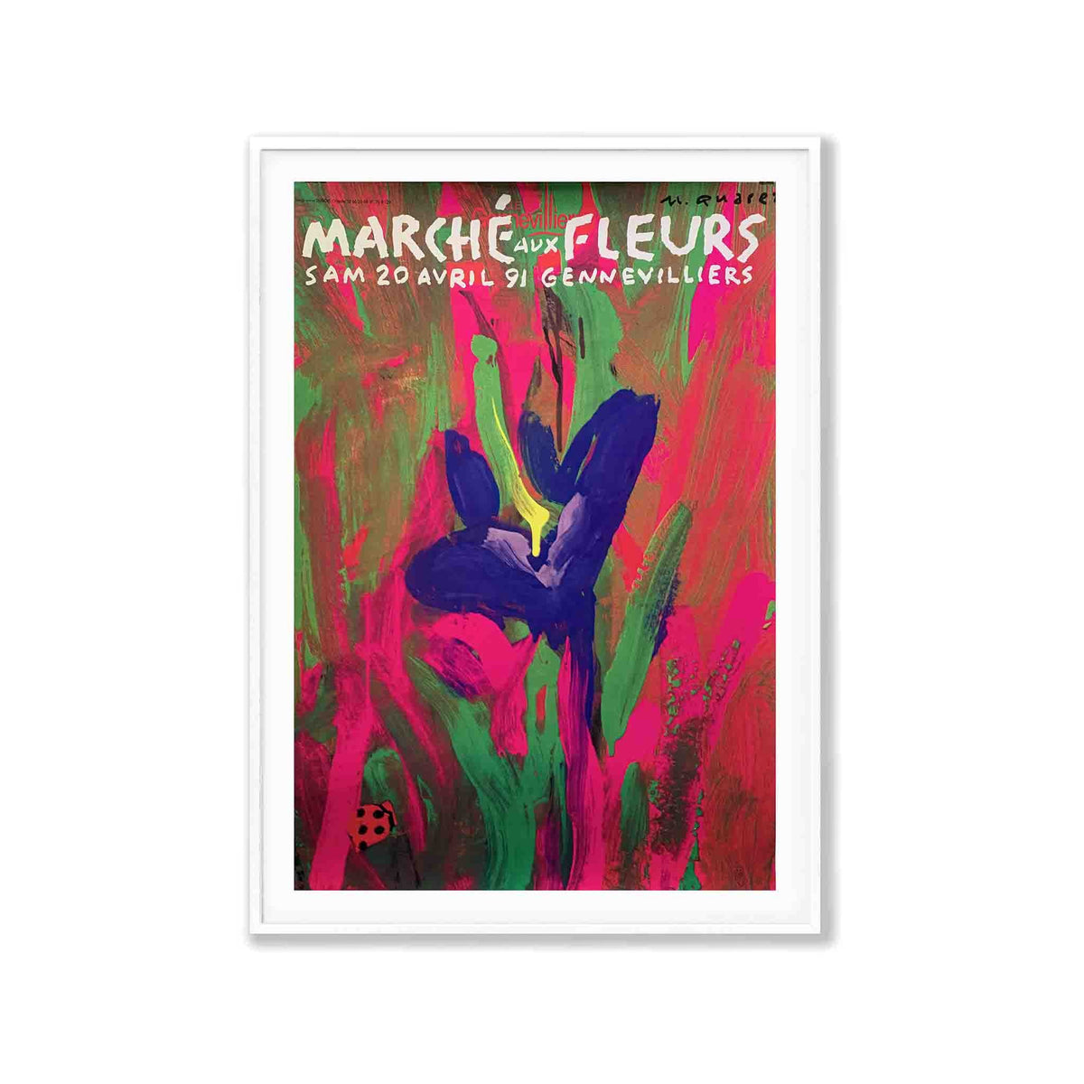 Marché Aux Fleurs by Michel Quarez in Matte White Frame | Atollo Printshop