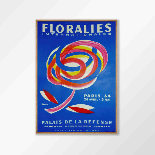 Floralies Paris by Bernard Villemot in Tasmanian Oak Frame | Atollo Printshop