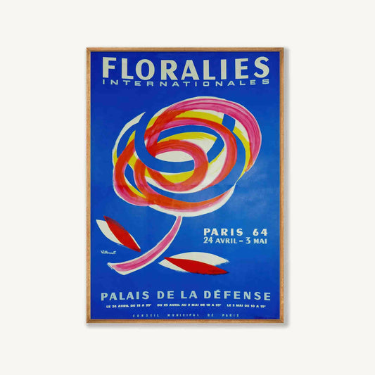 Floralies Paris by Bernard Villemot in Tasmanian Oak Frame | Atollo Printshop