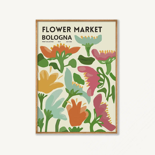 Flower Market Bologna in Tasmanian Oak Frame | Atollo Printshop