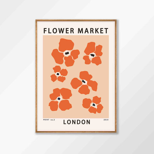 London Flower Market in Tasmanian Oak Frame | Atollo Printshop