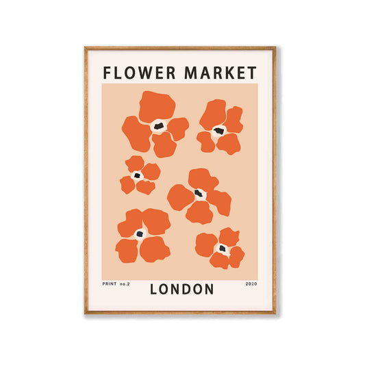 London Flower Market in Tasmanian Oak Frame | Atollo Printshop
