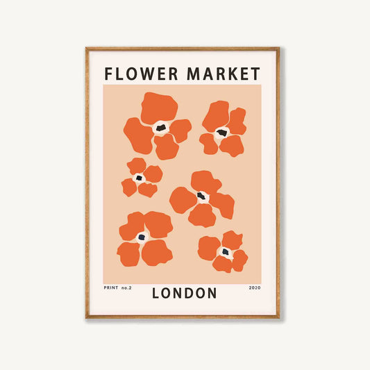 London Flower Market in Tasmanian Oak Frame | Atollo Printshop