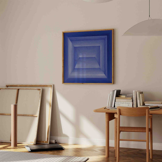 Geometric Blue Square Framed Art Print | Atollo Printshop