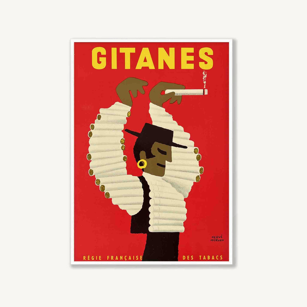 Gitanes Vintage in Matte White Frame | Atollo Printshop
