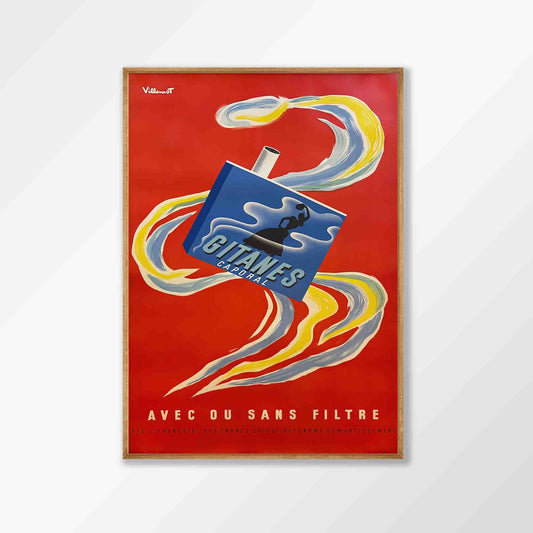 Gitanes by Herve Moran Vintage in Tasmanian Oak Frame | Atollo Printshop