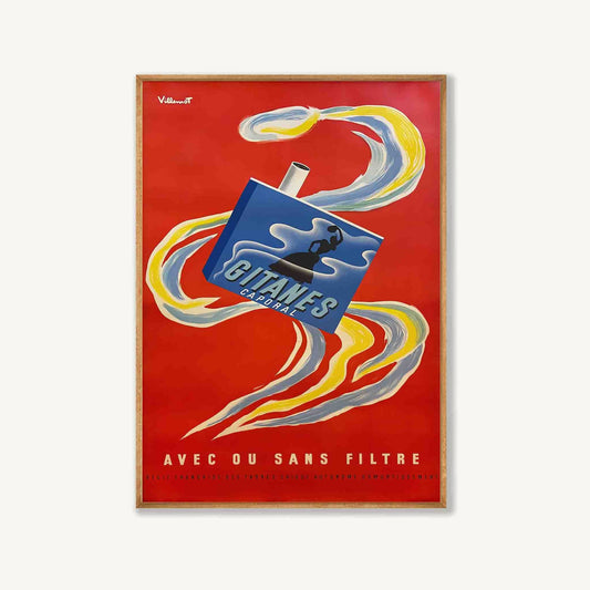 Gitanes by Herve Moran Vintage in Tasmanian Oak Frame | Atollo Printshop