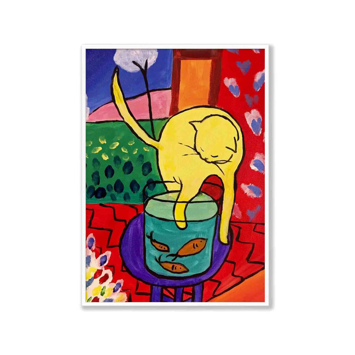 Henri Matisse – Cat in Matte White Frame | Atollo Printshop
