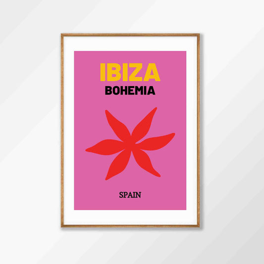 Ibiza Travel in Tasmanian Oak Frame | Atollo Printshop