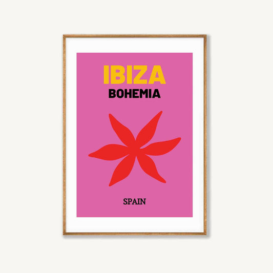 Ibiza Travel in Tasmanian Oak Frame | Atollo Printshop