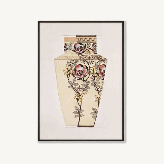 Japanese Vase in Matte Black Frame | Atollo Printshop