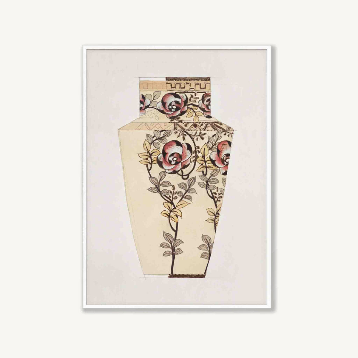Japanese Vase in Matte White Frame | Atollo Printshop