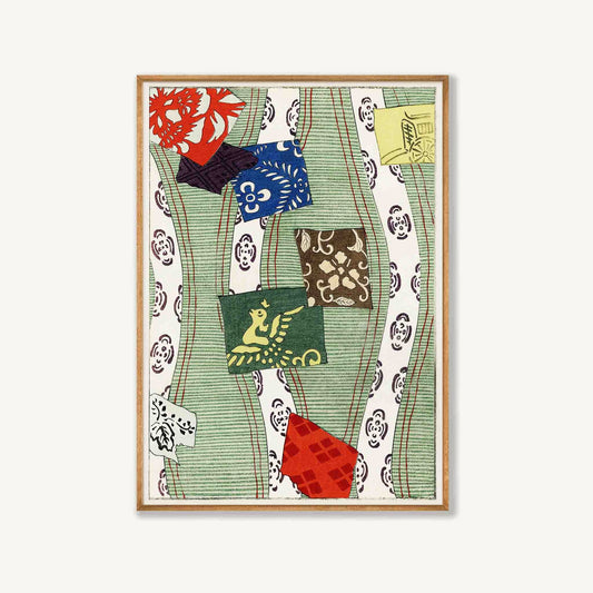 Japanese Woodblock Green in Tasmanian Oak Frame | Atollo Printshop
