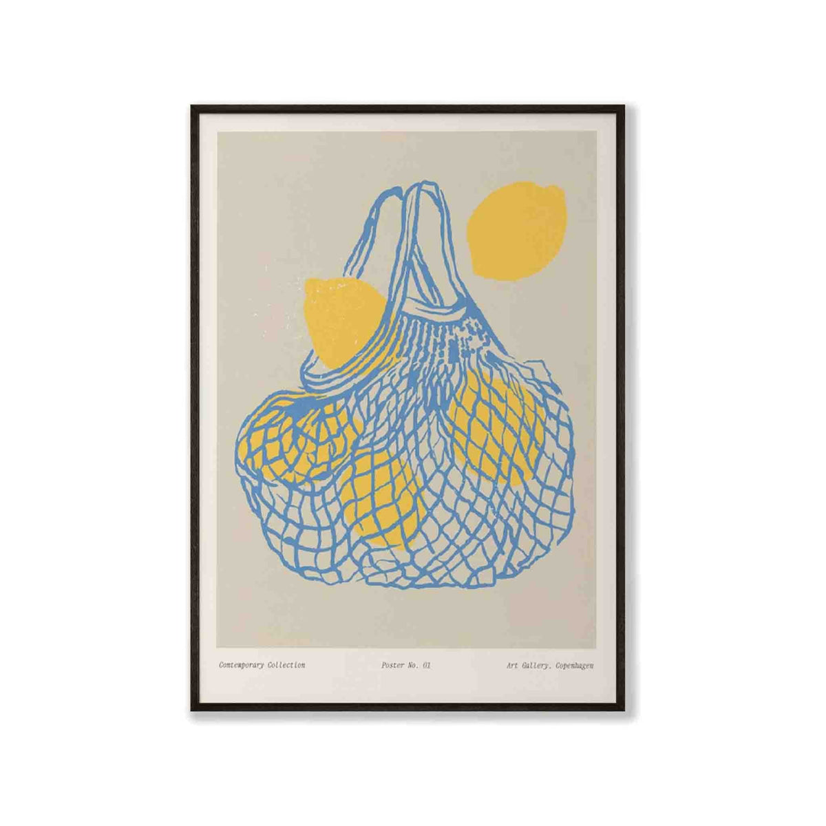 Basket Of Lemons in Matte Black Frame | Atollo Printshop