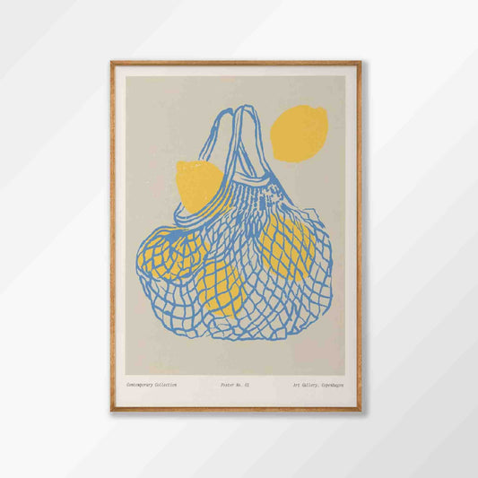 Basket Of Lemons in Tasmanian Oak Frame | Atollo Printshop