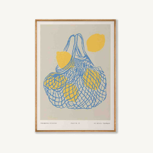 Basket Of Lemons in Tasmanian Oak Frame | Atollo Printshop