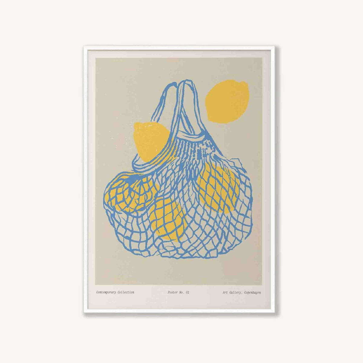 Basket Of Lemons in Matte White Frame | Atollo Printshop