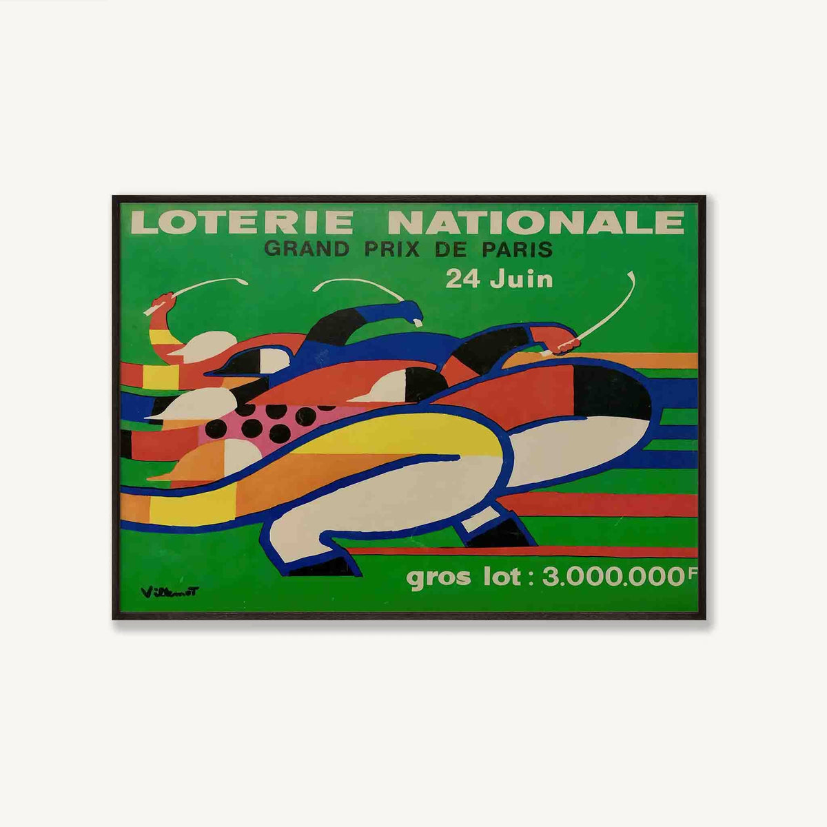 Loterie Nationale by Bernard Villemot in Matte Black Frame | Atollo Printshop