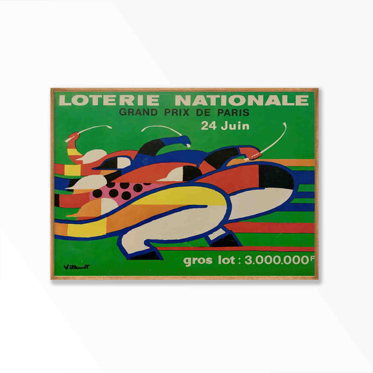 Loterie Nationale by Bernard Villemot in Tasmanian Oak Frame | Atollo Printshop
