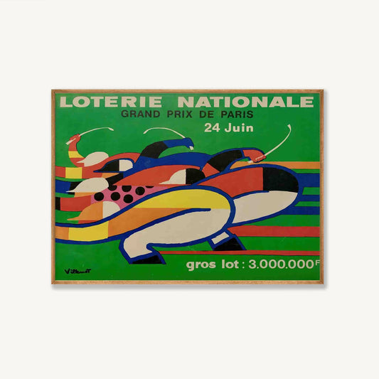 Loterie Nationale by Bernard Villemot in Tasmanian Oak Frame | Atollo Printshop