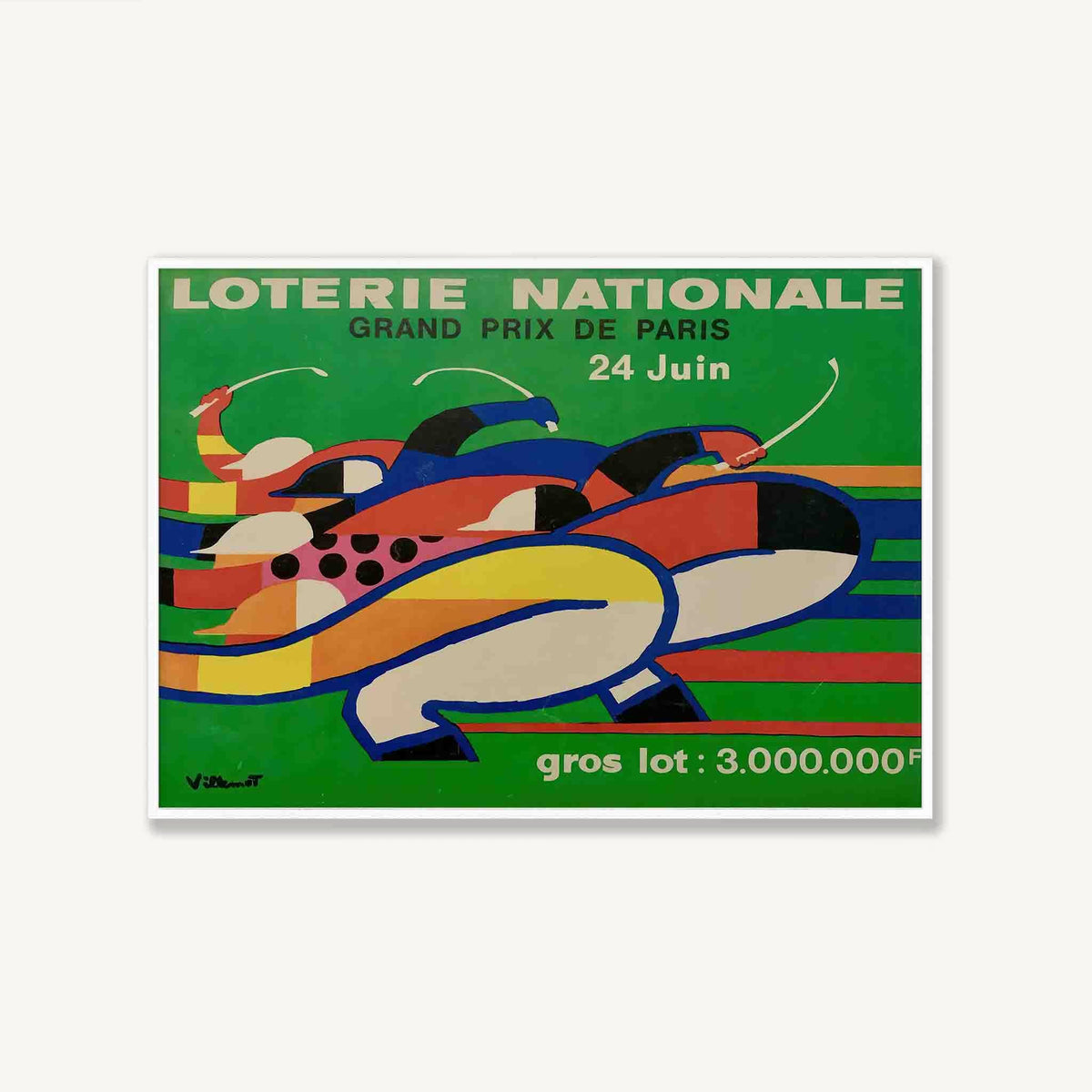 Loterie Nationale by Bernard Villemot in Matte White Frame | Atollo Printshop