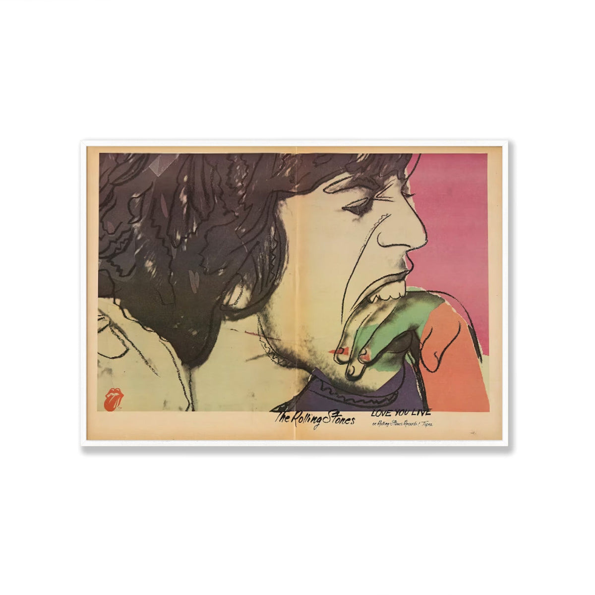 Andy Warhol – Mick Jagger in Matte White Frame | Atollo Printshop