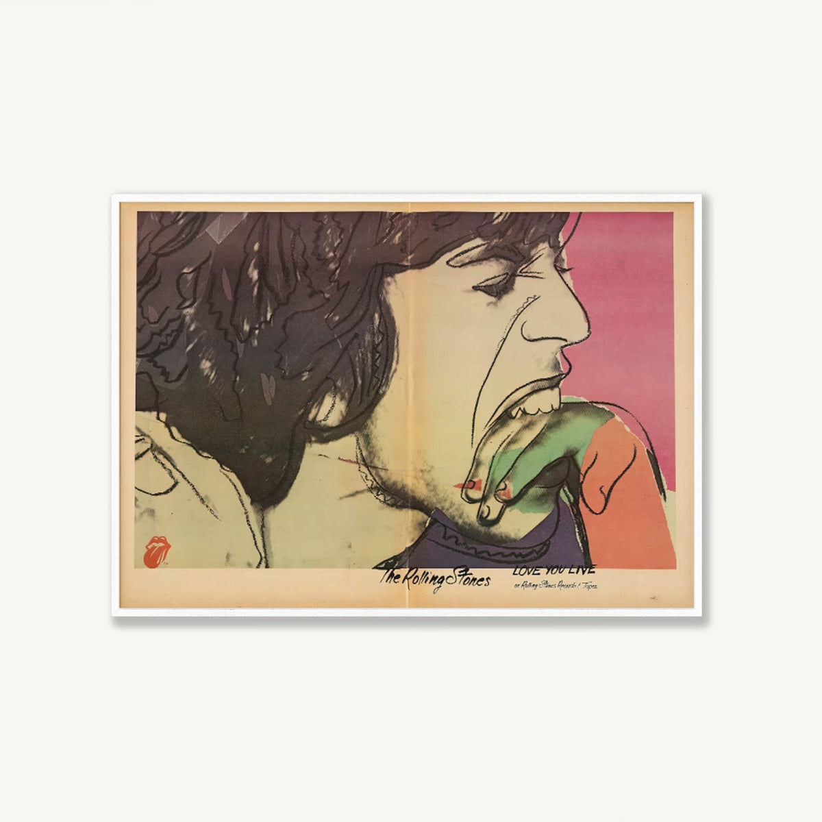 Andy Warhol – Mick Jagger in Matte White Frame | Atollo Printshop