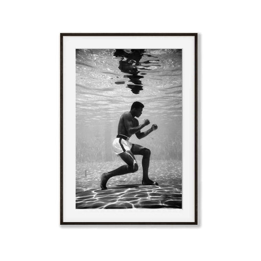 Muhammad Ali In Swimming Pool Miami 1961 in Matte Black Frame | Atollo Printshop