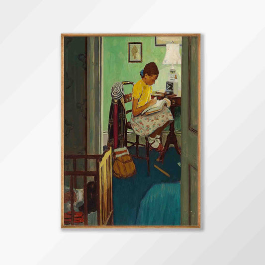 The Babysitter by Norman Rockwell in Tasmanian Oak Frame | Atollo Printshop
