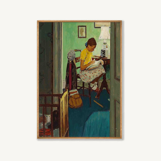 The Babysitter by Norman Rockwell in Tasmanian Oak Frame | Atollo Printshop