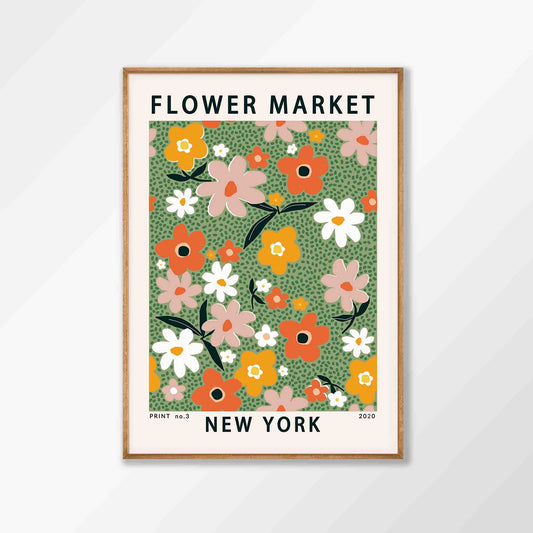 New York Flower Market in Tasmanian Oak Frame | Atollo Printshop
