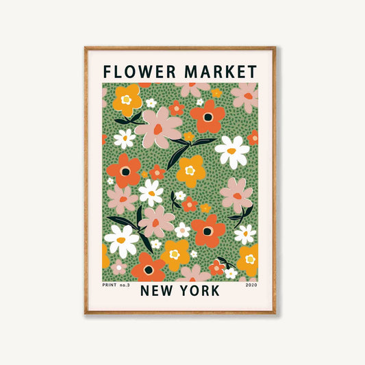 New York Flower Market in Tasmanian Oak Frame | Atollo Printshop