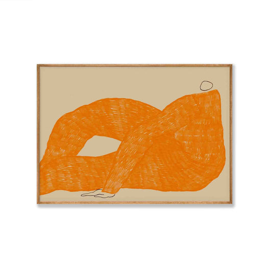Orange Woman Lounging in Tasmanian Oak Frame | Atollo Printshop