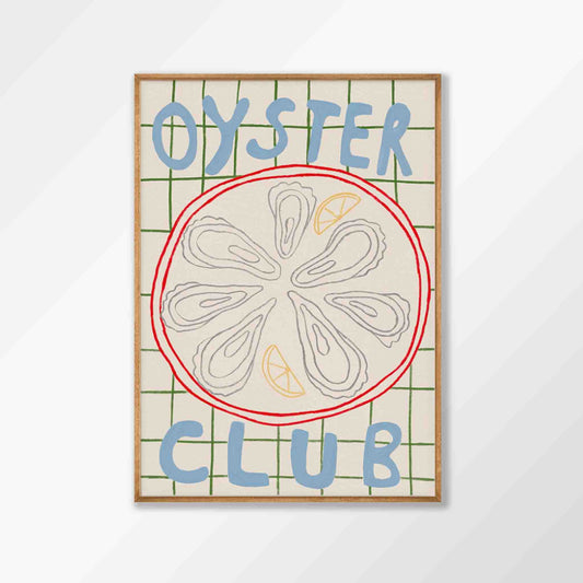 Oyster Club in Tasmanian Oak Frame | Atollo Printshop