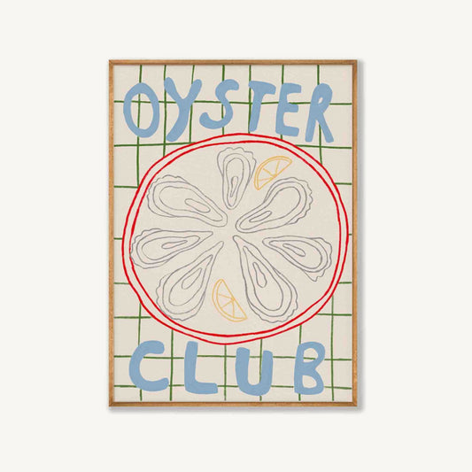 Oyster Club in Tasmanian Oak Frame | Atollo Printshop