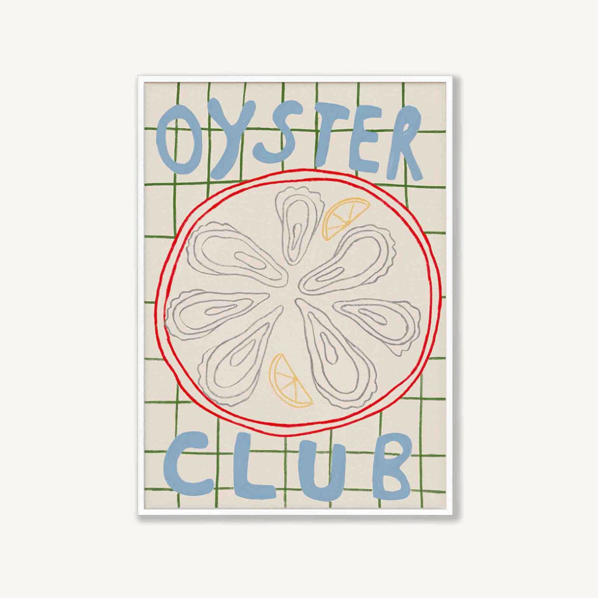 Oyster Club in Matte White Frame | Atollo Printshop