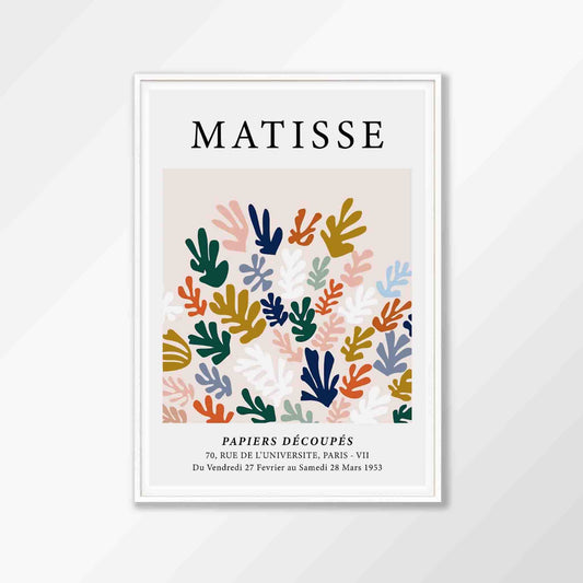 Henri Matisse – Papiers Exhibition in Matte White Frame | Atollo Printshop