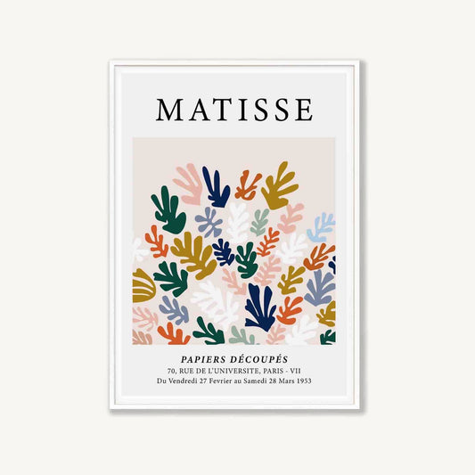 Henri Matisse – Papiers Exhibition in Matte White Frame | Atollo Printshop