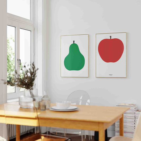 Enzo Mari – Apple & Pear Set Framed Art Print | Atollo Printshop