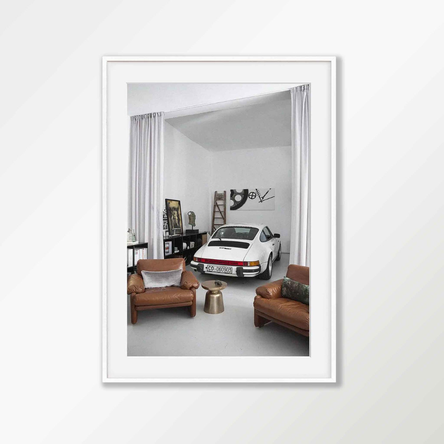 Porsche In Living Room Photography Print