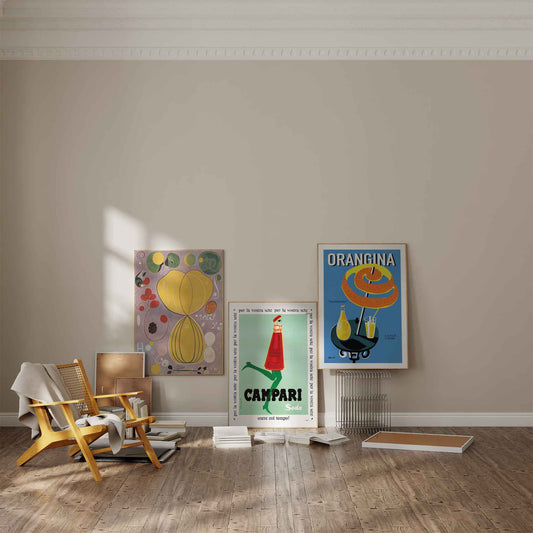 Retro Drinks Posters 3 Set art print displayed in a room setting | Atollo Printshop