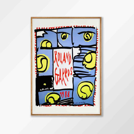 Roland Garros 1988 Tennis in Tasmanian Oak Frame | Atollo Printshop