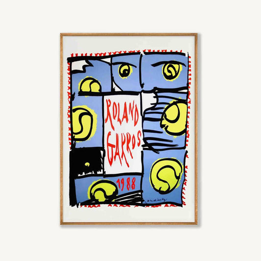 Roland Garros 1988 Tennis in Tasmanian Oak Frame | Atollo Printshop