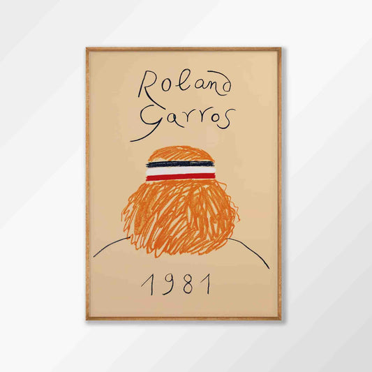 Roland Garros 1981 Tennis in Tasmanian Oak Frame | Atollo Printshop