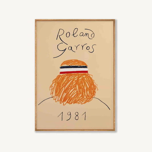 Roland Garros 1981 Tennis in Tasmanian Oak Frame | Atollo Printshop