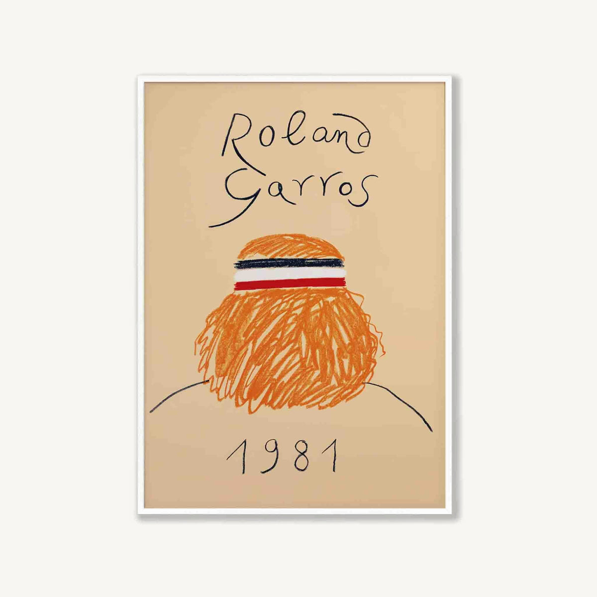 Roland Garros 1981 Tennis in Matte White Frame | Atollo Printshop