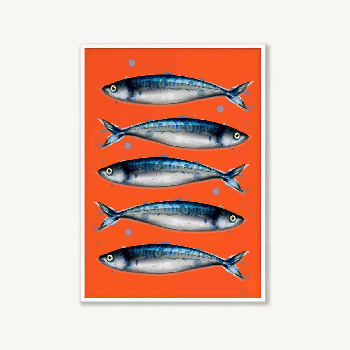 Orange Sardines in Matte White Frame | Atollo Printshop