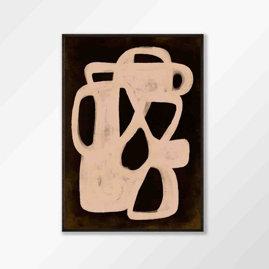 Sculptural Vase Minimalist in Matte Black Frame | Atollo Printshop